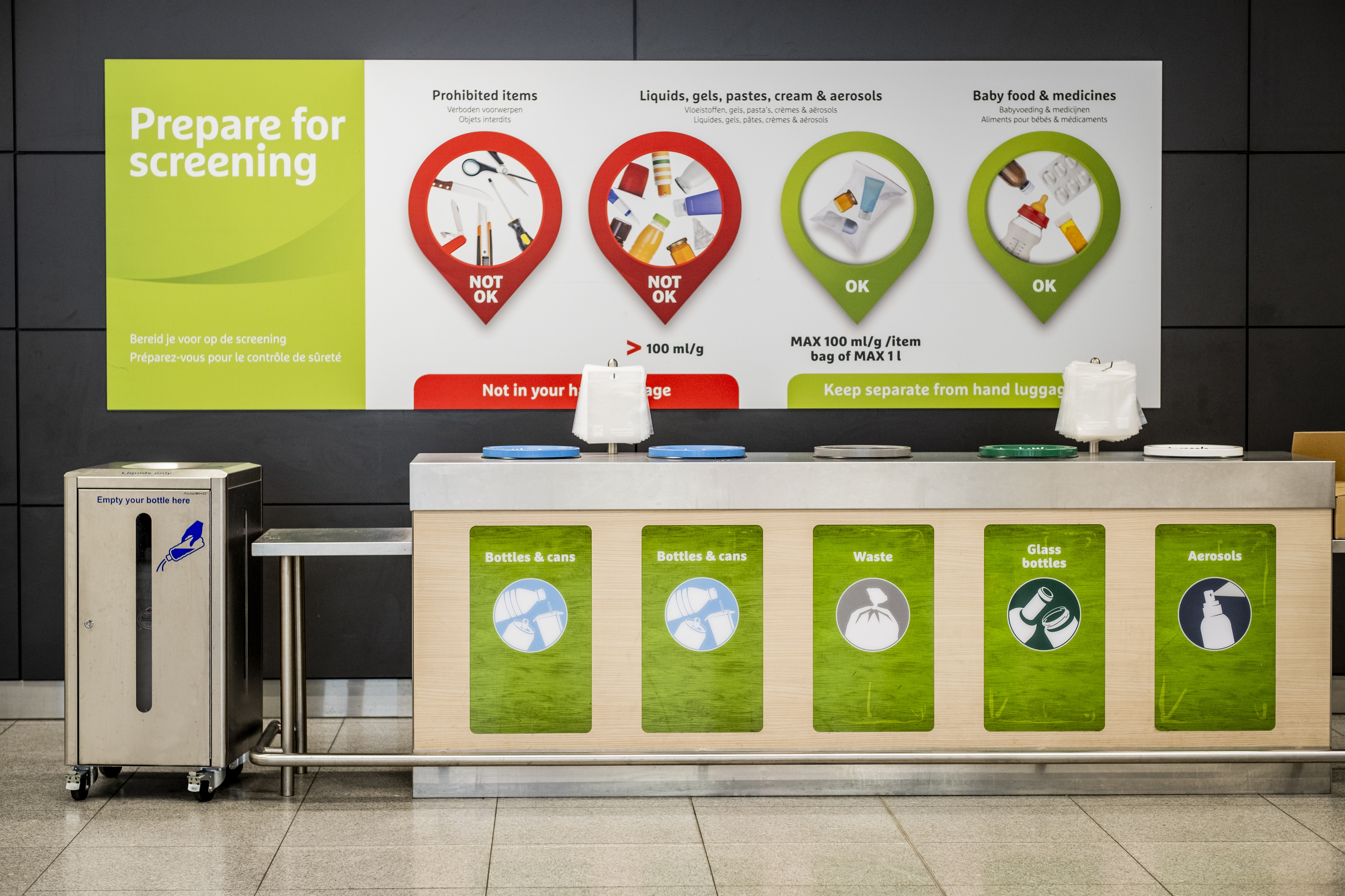 Poubelles Brussels Airport